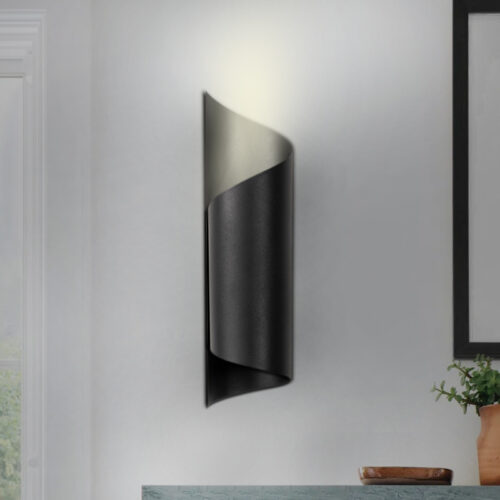 GP052-01091-1 Απλίκα τοίχου Sivani Megapap E27 μεταλλική χρώμα μαύρο Φ10x35εκ.