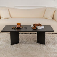 Τραπεζάκι σαλονιού Sabin Megapap χρώμα black wood 119x60x40εκ.