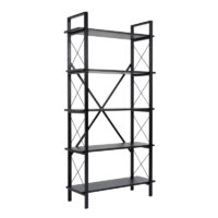 GP052-02193-3 Βιβλιοθήκη Elysian Megapap χρώμα μαύρο 90x33,5x180εκ.