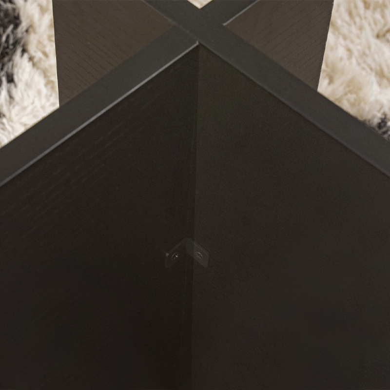 Τραπεζάκι σαλονιού Vetrino Megapap γυάλινο χρώμα black wood 105x65x40εκ.