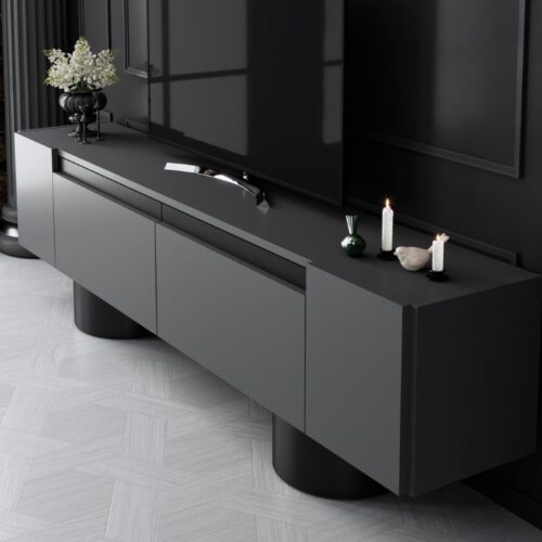 GP052-02221-1 Έπιπλο τηλεόρασης Haven Megapap χρώμα ανθρακί 180x30x50εκ.