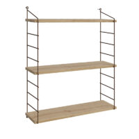 GP052-02231-2 Ραφιέρα τοίχου Armoni Megapap χρώμα sapphire oak - καφέ μέταλλο 72x20x85εκ.