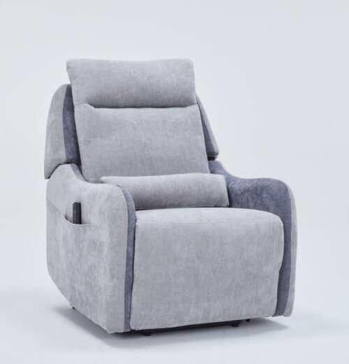 Mayfair πολυθρόνα relax Shiatsu massage lift με ηλεκτρική ανάκλιση 80x88x102εκ. Γκρι ανοιχτο/Γκρι σκούρο ύφασμα