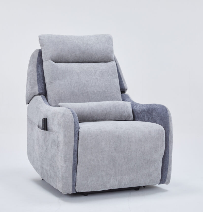 Mayfair πολυθρόνα relax Shiatsu massage lift με ηλεκτρική ανάκλιση 80x88x102εκ. Γκρι ανοιχτο/Γκρι σκούρο ύφασμα