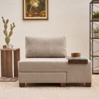 Πολυθρόνα - κρεβάτι Perenna Megapap υφασμάτινη χρώμα κρεμ 116x93x83εκ.