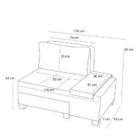 Πολυθρόνα - κρεβάτι Perenna Megapap υφασμάτινη χρώμα κρεμ 116x93x83εκ.