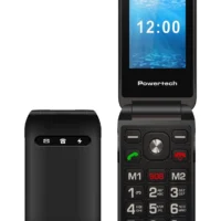 PTM-38 (1) POWERTECH κινητό τηλέφωνο Milly Flip, 2.4", dual SIM, πλήκτρο SOS, μαύρο