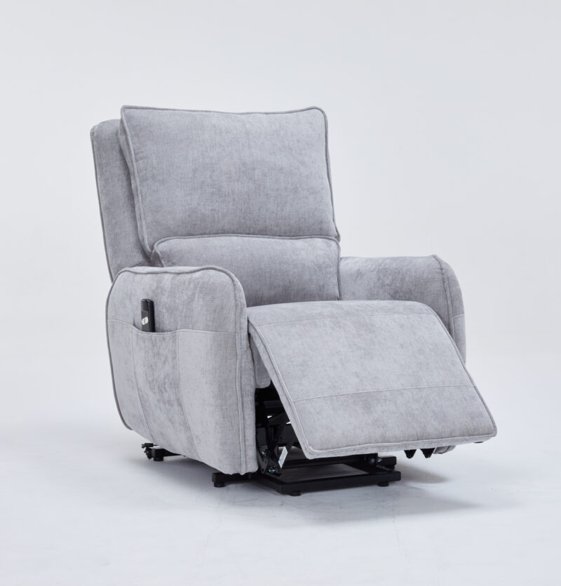 5x96x105εκ. με ηλεκτρική ανάκλιση Γκρι ύφασμα