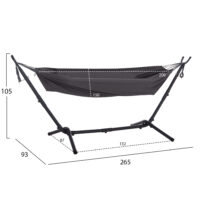 ΑΙΩΡΑ CRAVE HM6304.01 ΑΝΘΡΑΚΙ ΜΕΤΑΛΛΙΚΟΣ ΣΚΕΛΕΤΟΣ-ΣΚΟΥΡΟ ΓΚΡΙ ΥΦΑΣΜΑ 265x93x105Υεκ