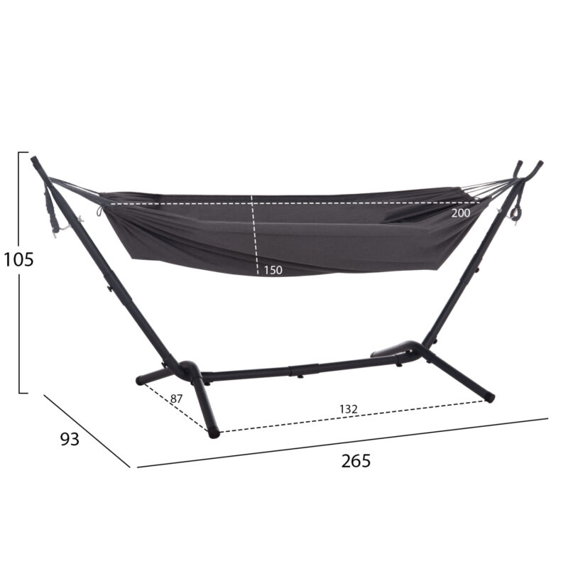 ΑΙΩΡΑ CRAVE HM6304.01 ΑΝΘΡΑΚΙ ΜΕΤΑΛΛΙΚΟΣ ΣΚΕΛΕΤΟΣ-ΣΚΟΥΡΟ ΓΚΡΙ ΥΦΑΣΜΑ 265x93x105Υεκ