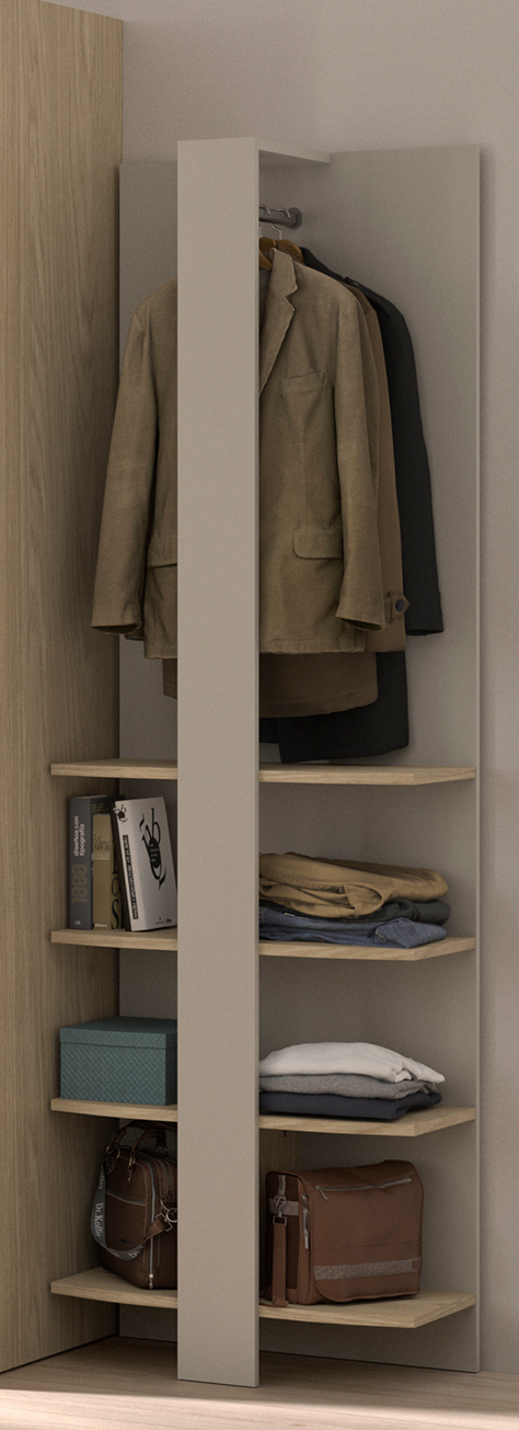 Auriol ανοιχτή ντουλάπα 54x35x183εκ. Rookwood Oak / Greige