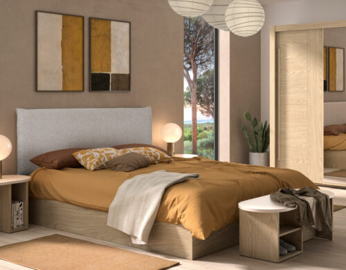 Auriol κρεβάτι διπλό με αποθηκευτικό χώρο 166x210x101εκ. ( για στρώμα 160x200εκ. ) Rookwood Oak / Γκρι