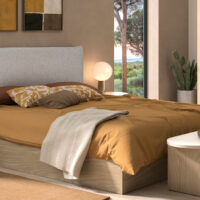 Auriol κρεβάτι διπλό με αποθηκευτικό χώρο 166x210x101εκ. ( για στρώμα 160x200εκ. ) Rookwood Oak / Γκρι