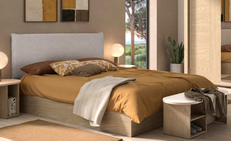 Auriol κρεβάτι διπλό με αποθηκευτικό χώρο 166x210x101εκ. ( για στρώμα 160x200εκ. ) Rookwood Oak / Γκρι