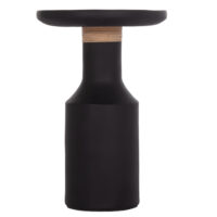 ΒΟΗΘΗΤΙΚΟ ΤΡΑΠΕΖΙ TRED(T) HM18169.01 FIBER CEMENT ΜΑΥΡΟ-ΦΥΣΙΚΟ RATTAN--Φ40x61Υεκ.