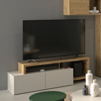 Craft έπιπλο τηλεόρασης με 2 πόρτες 155/136x45/36x50/33εκ. Artisan Oak / Greige