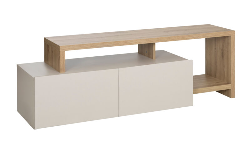 Craft έπιπλο τηλεόρασης με 2 πόρτες 155/136x45/36x50/33εκ. Artisan Oak / Greige