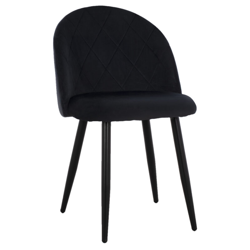 ΚΑΡΕΚΛΑ ODED ΜΕ ΜΕΤΑΛΛΙΚΑ ΜΑΥΡΑ ΠΟΔΙΑ & ΒΕΛΟΥΔΟ ΜΑΥΡΟ HM8731.14 45x52x77 εκ. 4τμχ