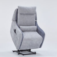 Mayfair πολυθρόνα relax Shiatsu massage lift με ηλεκτρική ανάκλιση 80x88x102εκ. Γκρι ανοιχτο/Γκρι σκούρο ύφασμα