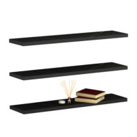 rafia-toichoy-fb9896613-melamini-se-mayr ΣΕΤ 3 ΡΑΦΙΑ ΤΟΙΧΟΥ CASSIUS HM8966.13 ΜΕΛΑΜΙΝΗ ΣΕ ΜΑΥΡΟ ΜΑΡΜΑΡΟ 60x14,5 εκ