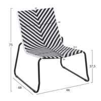 ΣΕΤ LOUNGE 3TMX ΕΞ.ΧΩΡΟΥ PONY HM21193.02 ΜΕΤΑΛΛΟ ΚΑΙ ΣΥΝΘ.RATTAN ΣΕ ΛΕΥΚΟ-ΜΑΥΡΟ