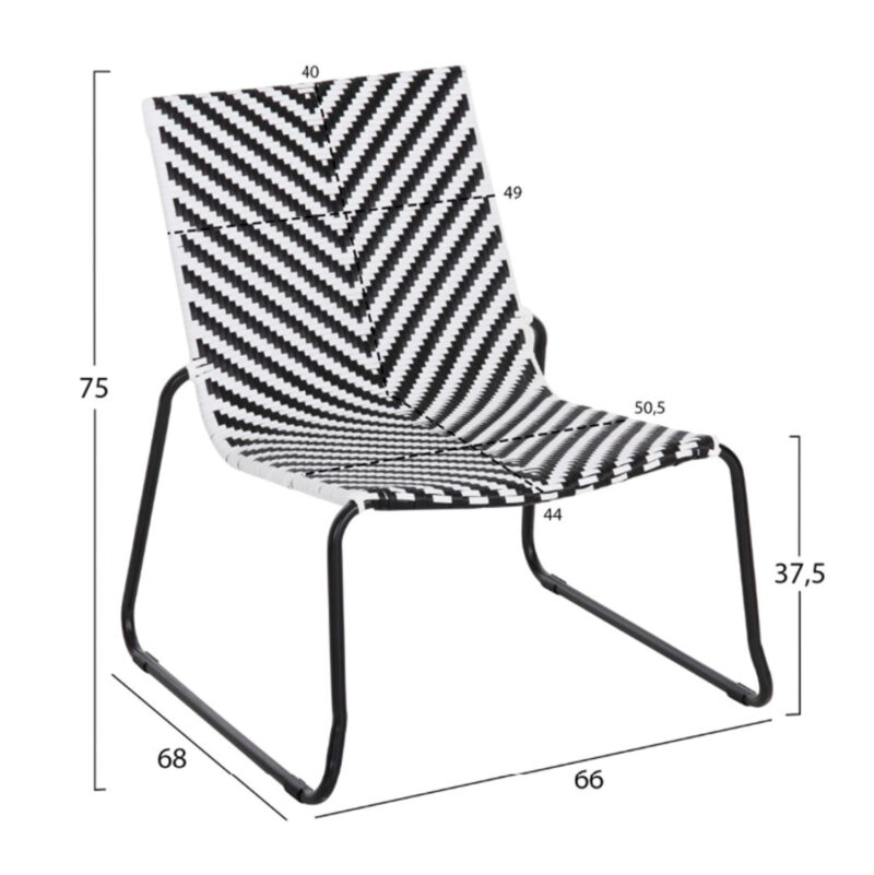 ΣΕΤ LOUNGE 3TMX ΕΞ.ΧΩΡΟΥ PONY HM21193.02 ΜΕΤΑΛΛΟ ΚΑΙ ΣΥΝΘ.RATTAN ΣΕ ΛΕΥΚΟ-ΜΑΥΡΟ