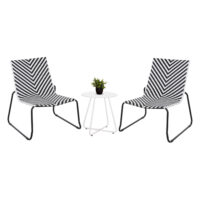 ΣΕΤ LOUNGE 3TMX ΕΞ.ΧΩΡΟΥ PONY HM21193.02 ΜΕΤΑΛΛΟ ΚΑΙ ΣΥΝΘ.RATTAN ΣΕ ΛΕΥΚΟ-ΜΑΥΡΟ