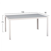 ΣΕΤ ΤΡΑΠΕΖΑΡΙΑΣ 5ΤΜΧ ΤΡΑΠ. 150Χ90 & ΠΟΛ/ΝΕΣ ΑΛΟΥΜΙΝΙΟΥ ΜΕ POLYWOOD ΛΕΥΚΕΣ HM11706.01