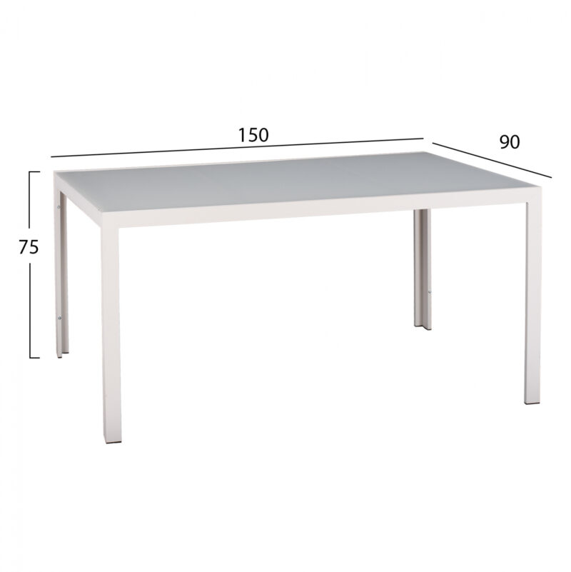 ΣΕΤ ΤΡΑΠΕΖΑΡΙΑΣ 5ΤΜΧ ΤΡΑΠ. 150Χ90 & ΠΟΛ/ΝΕΣ ΑΛΟΥΜΙΝΙΟΥ ΜΕ POLYWOOD ΛΕΥΚΕΣ HM11706.01