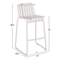 ΣΚΑΜΠΟ ΜΠΑΡ ΑΛΟΥΜΙΝΙΟΥ RACHEL HM6341.02 ΛΕΥΚΟ 47x56,5x98,5Υεκ.
