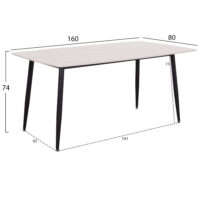 ΤΡΑΠΕΖΙ RAVEN HM18150.01 ΚΕΡΑΜΙΚΟ TOP ΜΕ ΟΨΗ ΛΕΥΚΟ ΜΑΡΜΑΡΟ 160x80x74Υεκ.