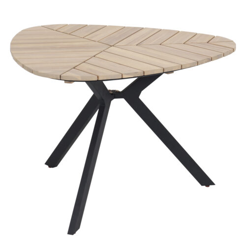 trapezi-fb96242-xylo-akakias-se-schima-f ΤΡΑΠΕΖΙ TRADEN HM6242 ΞΥΛΟ ΑΚΑΚΙΑΣ ΣΕ ΣΧΗΜΑ ΦΥΛΛΟΥ--ΜΕΤΑΛΛΙΚΑ ΠΟΔΙΑ 110x108x76Υεκ.