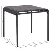 ΤΡΑΠΕΖΙ ΤΕΤΡΑΓΩΝΟ ΑΛΟΥΜΙΝΙΟΥ RACHEL HM6338.01 ΓΚΡΙ 80x80x76Υεκ.