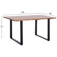 ΤΡΑΠΕΖΙ ΤΡΑΠΕΖΑΡΙΑΣ FRIGGO HM6296.02 ΞΥΛΟ ΑΚΑΚΙΑΣ-2,6εκ πάχος 140x80x76Υεκ.