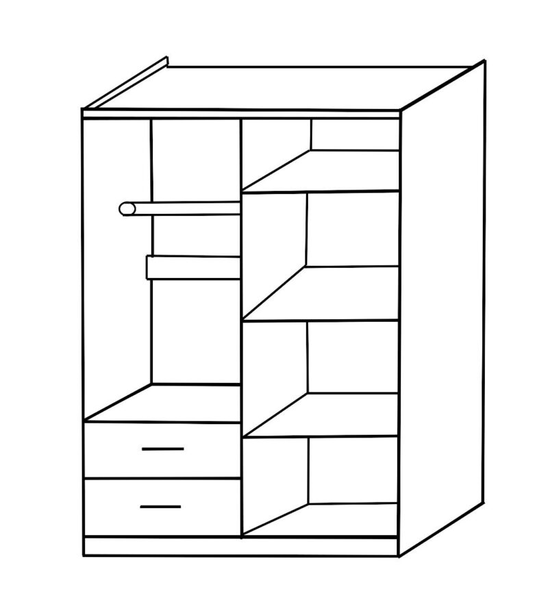 Ντουλάπα ArteLibre CANDY CANE Φυσικό Χρώμα 160x50x195cm