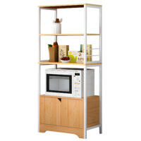 14370224-1 Ραφιέρα Κουζίνας ArteLibre CARIBOU Δρυς/Λευκό MDF/Μέταλλο 60x30x120cm