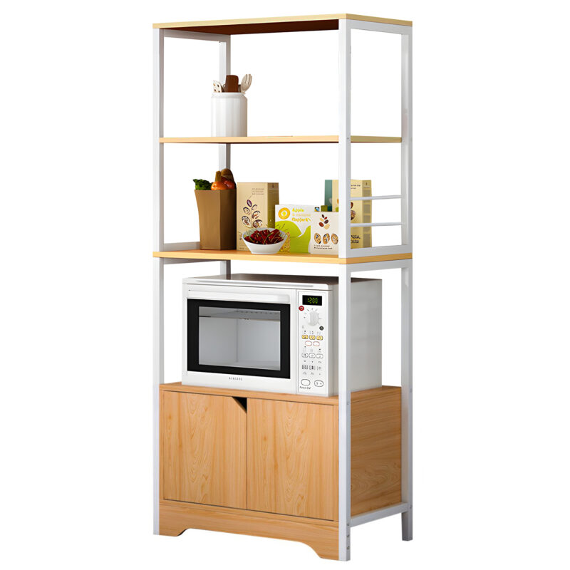 14370224-1 Ραφιέρα Κουζίνας ArteLibre CARIBOU Δρυς/Λευκό MDF/Μέταλλο 60x30x120cm