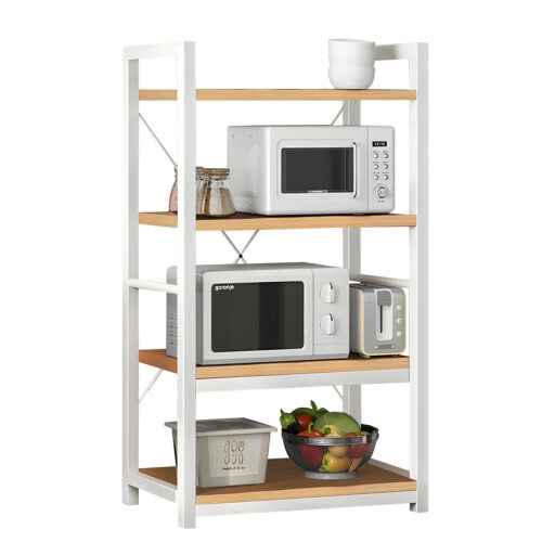 14370236 Ραφιέρα Κουζίνας ArteLibre WOLVERINE Φυσικό/Λευκό MDF/Μέταλλο 60x36x117cm