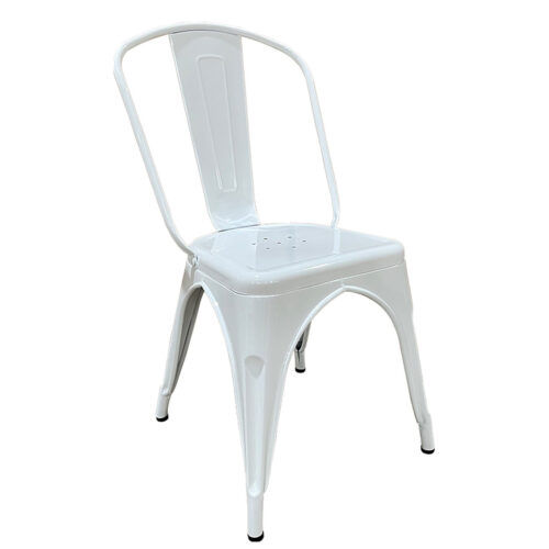 Καρέκλα ArteLibre Βιομηχανικού Τύπου Vintage TOLIKO Λευκό Μέταλλο 44x49x84cm