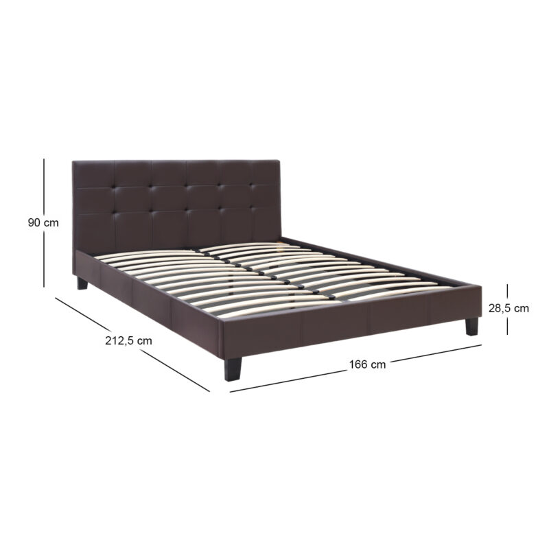 Κρεβάτι Sissy Megapap από τεχνόδερμα χρώμα καφέ 160x200εκ.