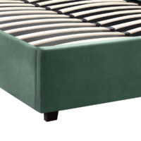 Κρεβάτι Kingston Megapap βελούδινο με αποθηκευτικό χώρο χρώμα κυπαρισσί 120x200εκ.