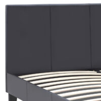 Κρεβάτι Flat Megapap από τεχνόδερμα χρώμα μαύρο ματ 150x200εκ.