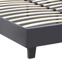 Κρεβάτι Flat Megapap από τεχνόδερμα χρώμα μαύρο ματ 150x200εκ.