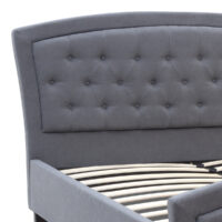 Κρεβάτι Alexia Megapap υφασμάτινο χρώμα γκρι 160x200εκ.