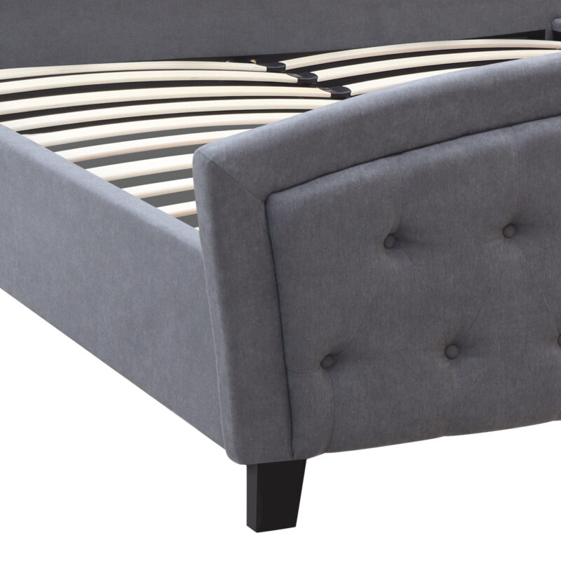 Κρεβάτι Alexia Megapap υφασμάτινο χρώμα γκρι 160x200εκ.