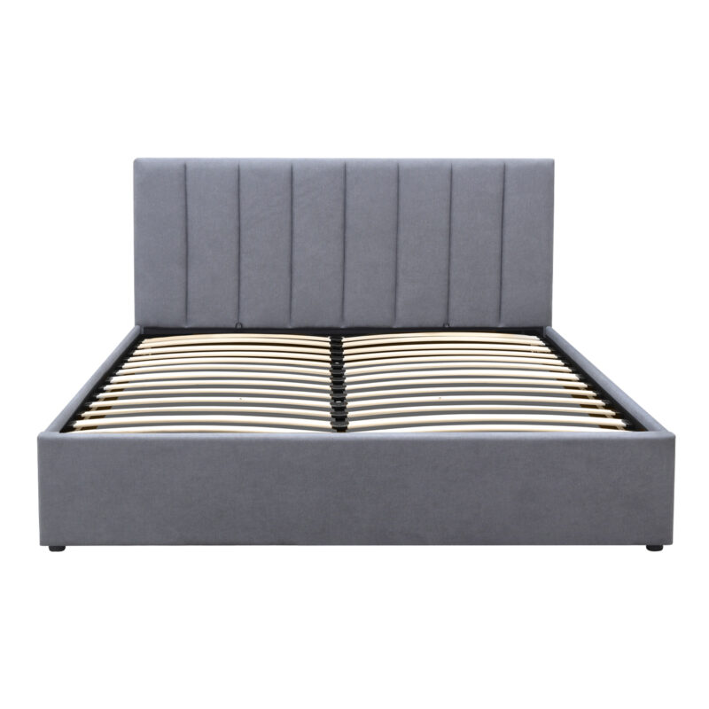 Κρεβάτι Renata Megapap υφασμάτινο με αποθηκευτικό χώρο χρώμα γκρι 160x200εκ.