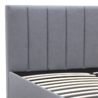 Κρεβάτι Renata Megapap υφασμάτινο με αποθηκευτικό χώρο χρώμα γκρι 160x200εκ.