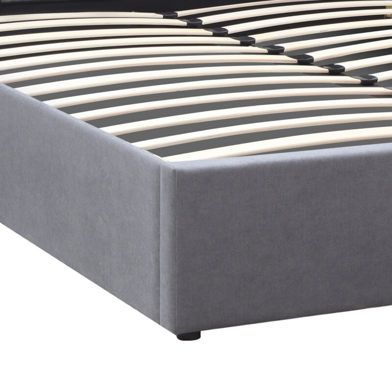 Κρεβάτι Renata Megapap υφασμάτινο με αποθηκευτικό χώρο χρώμα γκρι 160x200εκ.