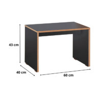 Τραπεζάκι σαλονιού - γραφείου Rio Megapap χρώμα ανθρακί 60x40x43εκ.