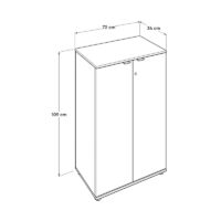 GP009-02842-5 Ντουλάπι γραφείου Rio Megapap με κλειδαριά χρώμα λευκό 72x34x109εκ.